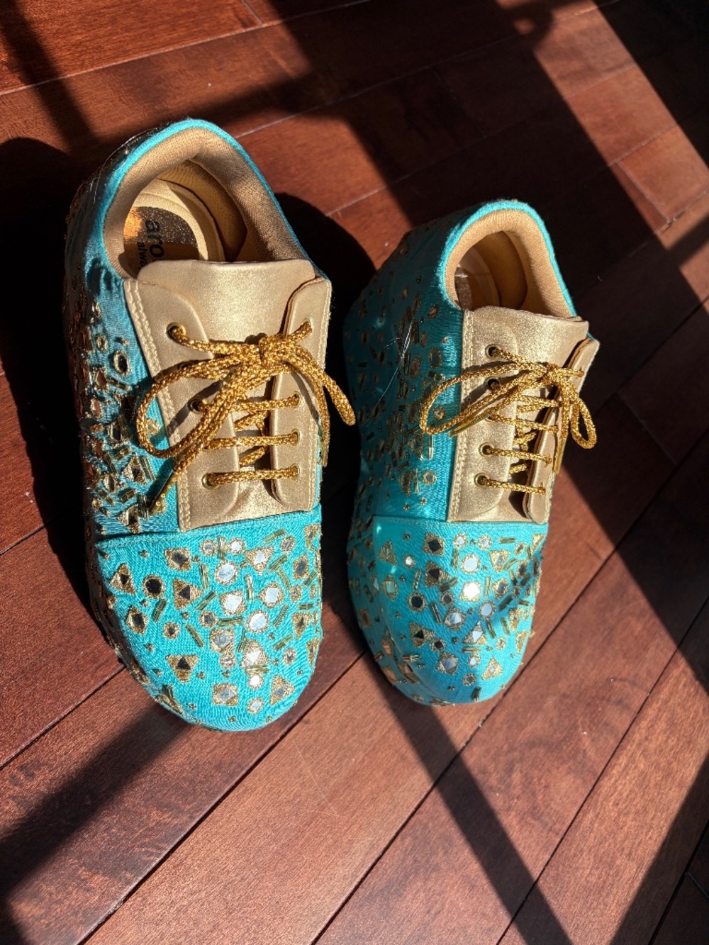 Custom Shoes with mirror handwork